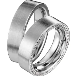 Saint Maurice- Infinity Giftering- Hvitt gull- 6mm- Damemodell med diamanter