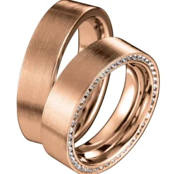 Saint Maurice- Infinity Giftering- Rødt gull- 6mm- Damemodell med diamanter