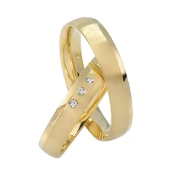 Saint Maurice- Twin Set- Giftering- Gult gull – 4,5 mm- Damemodell med diamanter