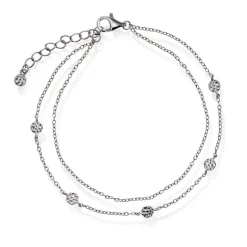 Shapes by Gulldia – Heat Double Chain armbånd i sølv