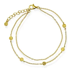 Shapes by Gulldia – Heat Double Chain armbånd i forgylt sølv