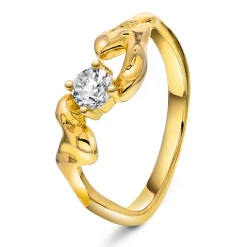 Shapes by Gulldia – Sparkle ring i forgyldt sølv med zirkonia