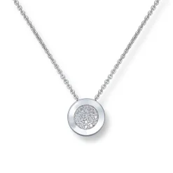 Silver by Frisenberg – Halssmykke i sølv med med cubic zirkoniaer, rund