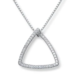Silver by Frisenberg – Halssmykke i sølv med med cubic zirkoniaer, treangel