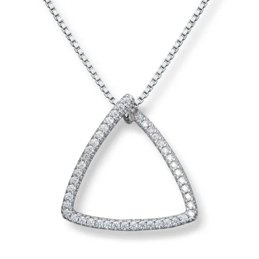 Silver by Frisenberg – Halssmykke i sølv med med cubic zirkoniaer, treangel