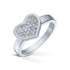 Silver by Frisenberg – Hjerteformet ring i sølv med zirkonia