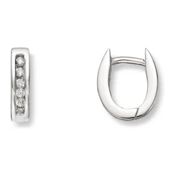 Silver by Frisenberg – Ovale øreringer i sølv med hvite CZ – 11mm