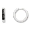 Silver by Frisenberg – Øreringer i sølv med sorte CZ – 16mm