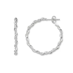 Silver by Frisenberg – Tvinna øreringer i sølv – 30 mm/2,8 mm