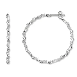 Silver by Frisenberg – Tvinna øreringer i sølv – 40 mm/2,8 mm