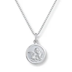 Silver by Frisenberg- Anheng med Engel i 925S sølv inkl kjede og hvite zirkoniastener