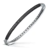 Silver By Frisenberg- Armring i 925S sølv og sorte cz stener.