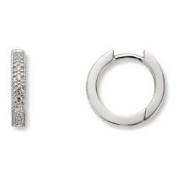 Silver by Frisenberg- Øreringer i sølv med zirkoniasteiner – 15,5 mm