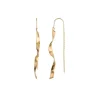 Stine A Jewelry – Long Twisted Hammered ørepynt i forgylt sølv