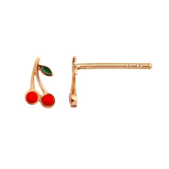 Stine A Jewelry – Petit Cherry Earring Gold Enamel