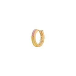 Stine A Jewelry – Petit Circus Huggie Earring Yellow & Pink Enamel Gold