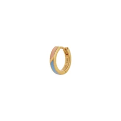 Stine A Jewelry – Petit Circus Huggie Earring Blue & Pale Peach Enamel Gold
