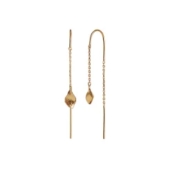 Stine A Jewelry – Petit Ile De L’Amour Double Chain ørepynt i forgylt sølv