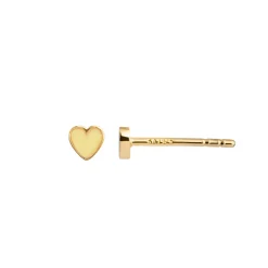 Stine A Jewelry – Petit Love Heart ørepynt i forgylt sølv med gul emalje