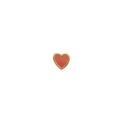 Stine A Jewelry – Petit Love Heart Coral Enamel Gold