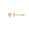 Stine A Jewelry – Petit Love Heart ørepynt i forgylt sølv med rosa emalje