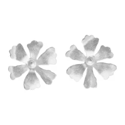 Susanne Friis Bjørner – Blomster ørepynt i sølv matt, 25 mm