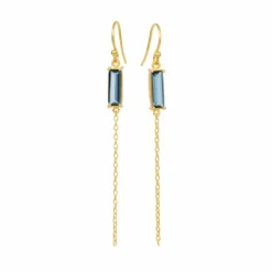 Susanne Friis Bjørner – Ørepynt med baguette slip i flere farger – 7,5 cm