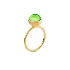 Susanne Friis Bjørner – Ring i forgylt sølv fargestein – 8 mm – Flere fargevalg!
