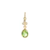 Susanne Friis Bjørner – Vedhæng, 14 karat rødguld, brillant Cr SI2 0,02×3, dråbe facet 6×8 mm peridot (5417-5)