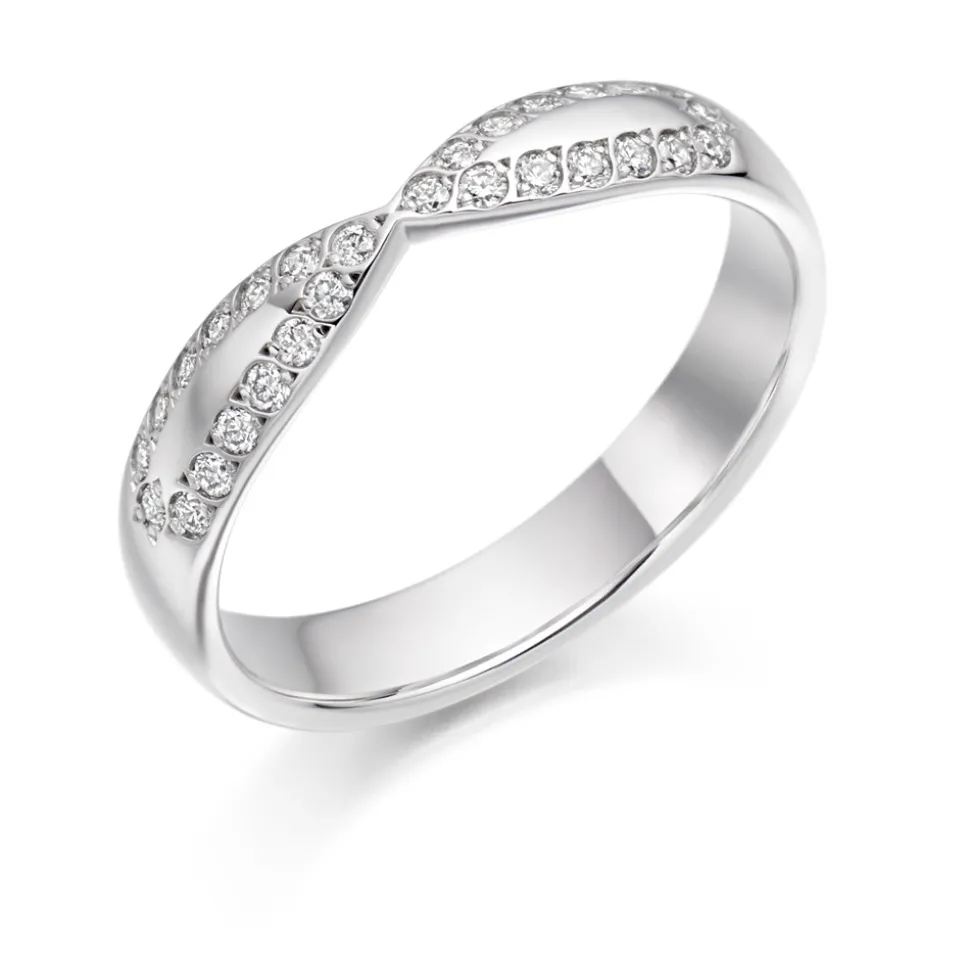The Raphael Collection – Diamantring i hvitt gull – 3,8 mm – 0,25 ct