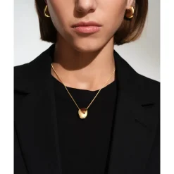 Tom Wood – Pebble Hoops Medium Gold