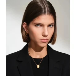 Tom Wood – Pebble Hoops Medium Gold