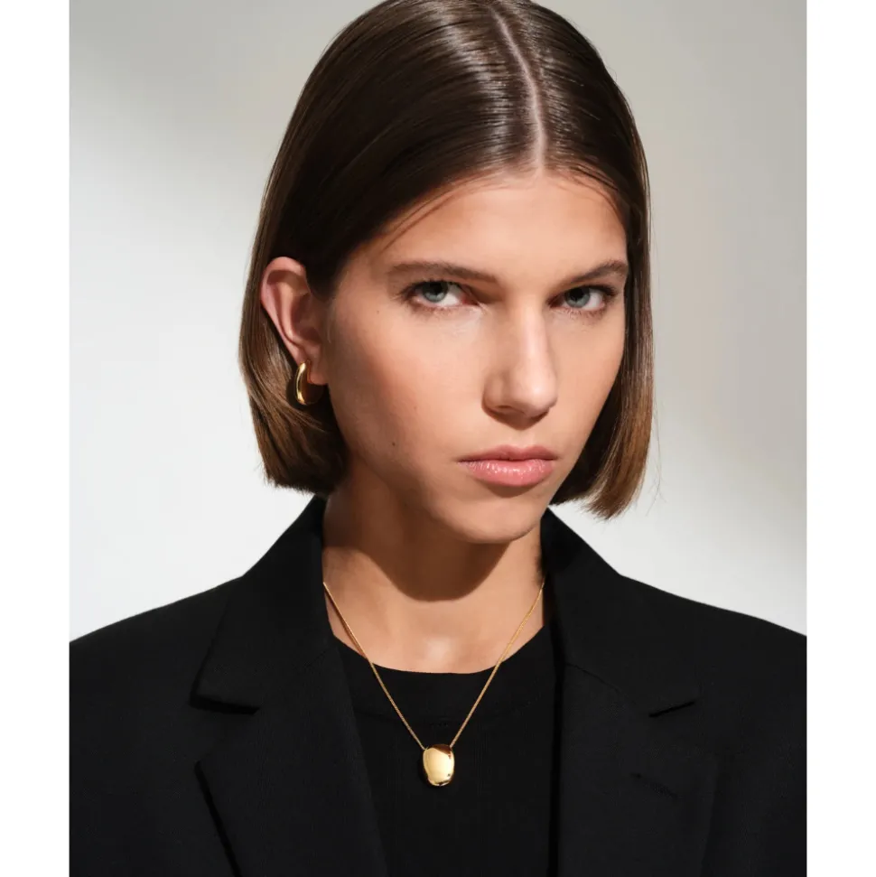 Tom Wood – Pebble Hoops Medium Gold