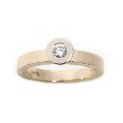 Van Bergen – Circle – Ring i gult gull med diamant