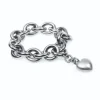 Van Bergen – Golden/Love Heart – Armbånd i oksidert sølv med hvitt gull