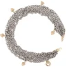 Van Bergen – Golden/Love Heart – 5 rader armbånd i stål med 5 gult gull hjerter