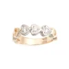 Van Bergen – Joy ring i gult gull med hvitt gull hjertefatning og 3×0,05 ct diamant TW/SI