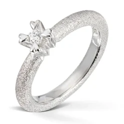 Van Bergen – Love Heart ring i hvitt gull med diamant 1 x 0,10 ct TW/SI