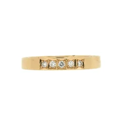 Van Bergen – Ring i gult gull med 5 x 0,02 ct diamanter TWSI