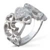 Van Bergen – Ring i hvitt gull med hjertefatning og 6 x 0,02 ct diamant TW/SI – Joy