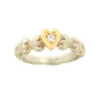 Van Bergen – Silver Heart – Ring i sølv med gulldetaljer og 0,05 ct diamant