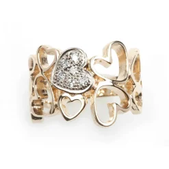 Van Bergen -Joy-Ring i gult gull med 6×0,02ct
