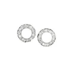 Van Bergen -Ørepynt-Circle i hvitt gull med 20 x 0,02 ct diamanter TWSI