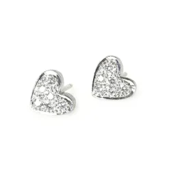 Van Bergen -Ørepynt-Joy i hvitt gull med hjertefatning og 12 x 0,02 ct diamant TW/SI