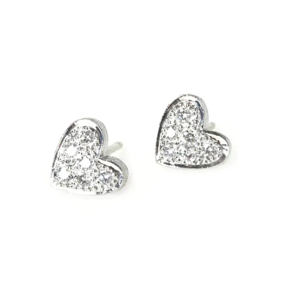 Van Bergen -Ørepynt-Joy i hvitt gull med hjertefatning og 12 x 0,02 ct diamant TW/SI