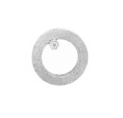 Van Bergen -Smykkelås-Circle i hvitt gull med 2 x 0,02 ct diamlanter TWSI- medium