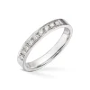 Wedding by Frisenberg – Giftering i hvitt gull med 9 x 0,03 ct diamanter – 3 mm bred