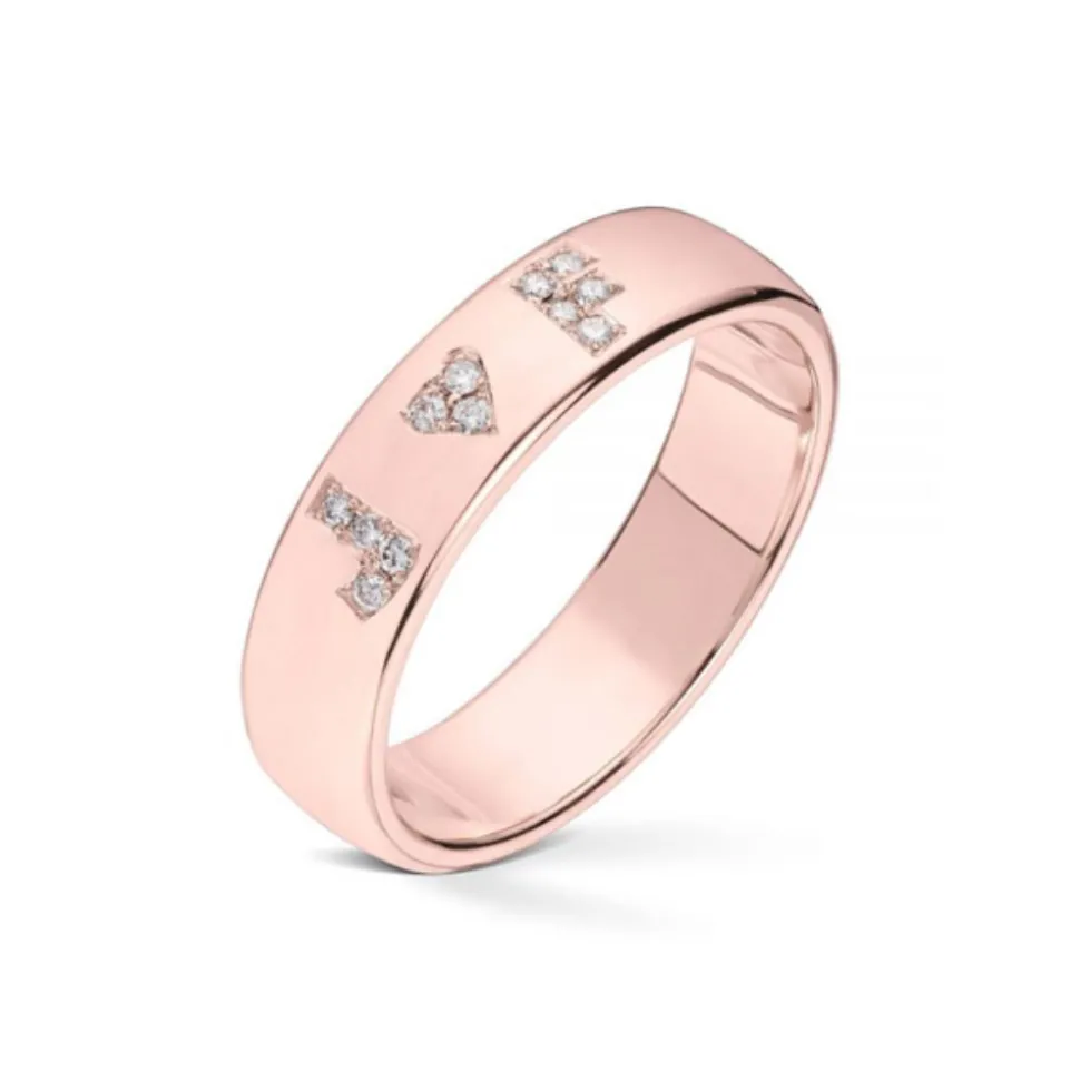 Wedding by Frisenberg – Giftering i rosegull – 5 mm bred – 0,12ct TW/SI