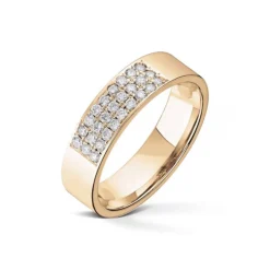 Wedding by Frisenberg – Giftering i gult gull – 5 mm bred – Totalt 0,27 ct TW/SI