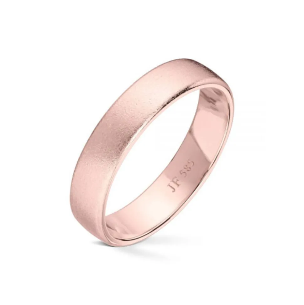 Wedding by Frisenberg – Giftering i rosegull – 5 mm bred -Børstet overflate